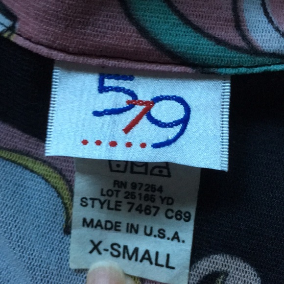 RETRO circa 1994 NWOT 579 flower print petite shirt/blouse-XS - Picture 9 of 14